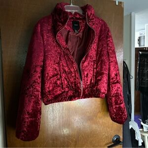Forever 21 Red Puffer Jacket with High Collar